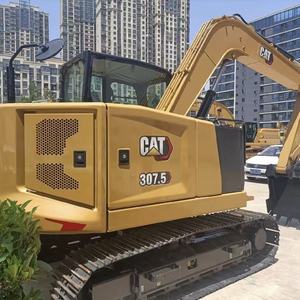 Excavadora de cadenas pequeña usada Cat 307.5 de 7.5 toneladas, excavadora hidráulica original Caterpillar para trabajos de construcción - Product Image 3