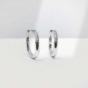 factory price plata 925 sterling <b>silver</b> trending zircon earring fashion jewelry minimalist woman colorful classic <b>hoop</b> earrings - Product Image 1