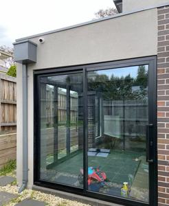 <span class=keywords><strong>Porte</strong></span> <span class=keywords><strong>coulissante</strong></span> en aluminium à double vitrage, profil étroit moyen, double <span class=keywords><strong>rail</strong></span>, moderne, pour patio extérieur - Product Image 6