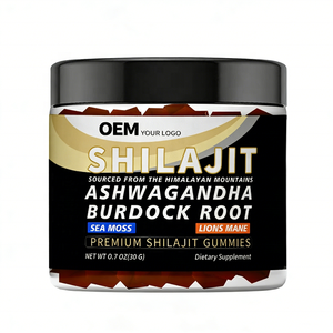 Gomitas de Shilajit Puro del Himalaya al por Mayor OEM, Suplemento con Musgo Marino, Ashwagandha, Raíz de Bardana, Melena de León y Ácido Fúlvico - Product Image 1
