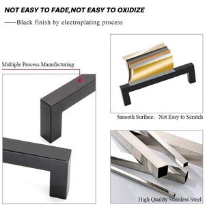 Cupboard Dresser Drawer Pulls Handle Modern <strong>Matt</strong> <strong>Black</strong> Aluminum Luxury Wardrobe Pull Handle <strong>Door</strong> Handles Furniture Hardware OEM - Product Image 3