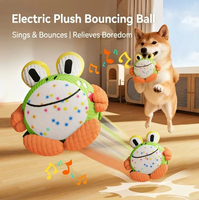 Jouet pour chien, balle rebondissante automatique rechargeable, interactive, qui couine, résistante aux morsures, jouet en peluche écologique pour chiens de petite/moyenne taille