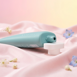 BAIZTON Light Blue <b>Plastic</b> Cosmetic <b>Tube</b> with Screw Cap Matte Finish Offset Printing Logo - Product Image 3