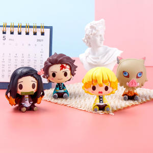 Set de Figuras de <span class=keywords><strong>Anime</strong></span> de Demon Slayer: Kimetsu no Yaiba, Tanjiro, Nezuko, Zenitsu, Inosuke, Versión Q, PVC, Colección de Juguetes para Niños - Product Image 2