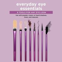 Ensemble de 8 pinceaux de maquillage professionnels de précision pour les yeux Real Technique 1991, pinceaux plats et éventail, marque privée pour les cils