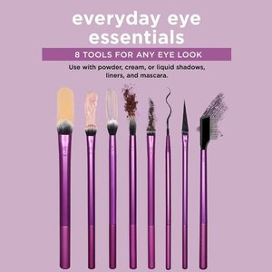 Juego de 8 Brochas de Maquillaje Profesionales de Precisión para Sombras de Ojos Real Technique 1991, Brochas Planas y en Forma de Abanico, Marca Privada para Pestañas - Product Image 4