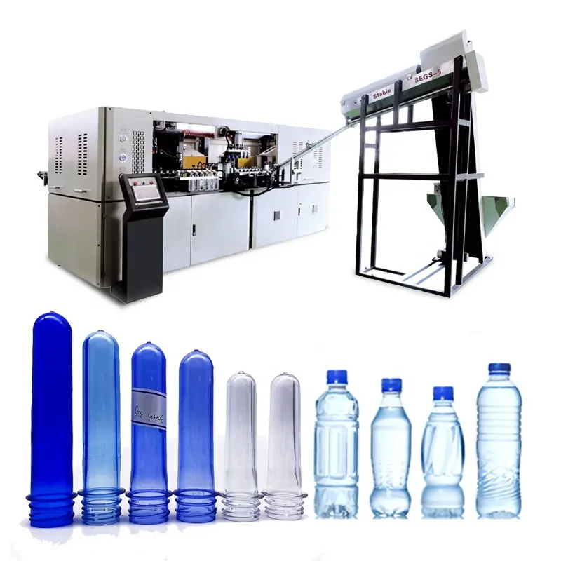 पानी पेय की बोतल के लिए 0.6L SE-4/SEGS4 मिनी स्वचालित प्लास्टिक पालतू बोतल स्ट्रेच ब्लो मोल्डिंग मशीन