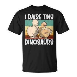 Camiseta con diseño retro vintage de I Raise Tiny Dinosaurs Silkie Chicken Lover - Product Image 1