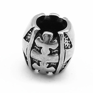 yunnique Stainless Steel Oval <b>Spacer</b> Beads 5.0mm Aperture Retro Design For Jewelry Making - Product Image 5