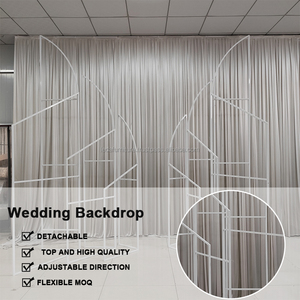 LEDA Heavy Duty <b>White</b> Iron Wire Flower Backdrop Wedding Props Stage Arch <b>Bracket</b> for Event Decor - Product Image 2