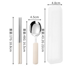 Juego de Cubiertos Portátiles de Acero Inoxidable 304 al por Mayor para Estudiantes, Viajeros y Trabajadores de Oficina, 2 Piezas, Cuchara y Palillos - Product Image 6