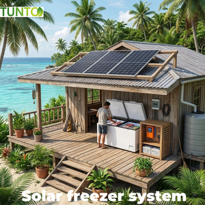 Nouveau congélateur <span class=keywords><strong>solaire</strong></span> commercial Tunto Green Power 24V DC 698L/1280L avec panneau <span class=keywords><strong>solaire</strong></span> et batterie en acier inoxydable pour le stockage du poisson - Product Image 6