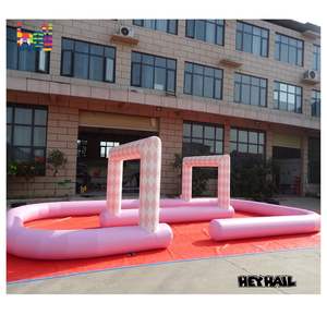 Piste de voitures tamponneuses rose, piste de course gonflable, jeux gonflables, obstacle gonflable, karting en plein air pour enfants, sports - Product Image 3