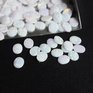 8x10mm Oval Cabochon Opal Loose Gemstone Synthetic Opal For Ring and Pendant Making