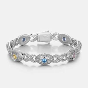 Premium 925 Sterling <b>Silver</b> VVS Moissanite Cuban Link <b>Bracelet</b> Custom Fit Hip Hop Chain Jewelry for <b>Men</b> and Women - Product Image 1