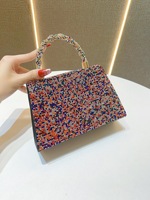 Sac de soirée pour femmes avec strass, sac de mariage de luxe, pochette de soirée avec strass pour femmes avec rabat carré