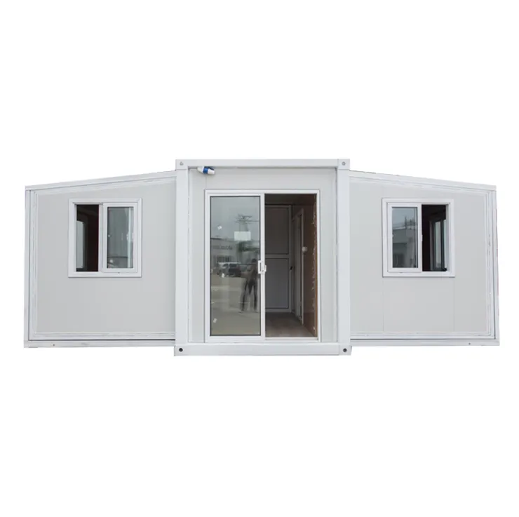 Customized prefab 40ft tiny living expandable moving house prefabricated mobile container wall home on wheel with trailer