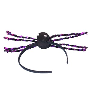 Diadema de araña de Halloween con lentejuelas, accesorio de disfraz con ribete de tela suave para decoración de fiestas - Product Image 3