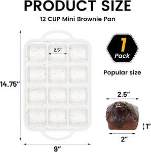 MUYULINS Factory 12-cup LFGB non-stick BPA Free metal reinforced frame square <b>silicone</b> cake pan American muffin tray <b>baking</b> - Product Image 5