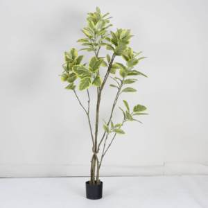 Plante artificielle en pot Ficus Altissima en plastique, décoration intérieure pour la maison, le bureau, le jardin, faux arbres, plantes artificielles - Product Image 2