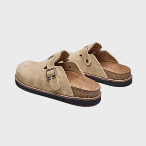 Gran oferta, Zapatillas de casa con hebilla reciclable de corcho suave para mujer con forro de cuero genuino, zuecos Birkenstocks transpirables - Product Image 3