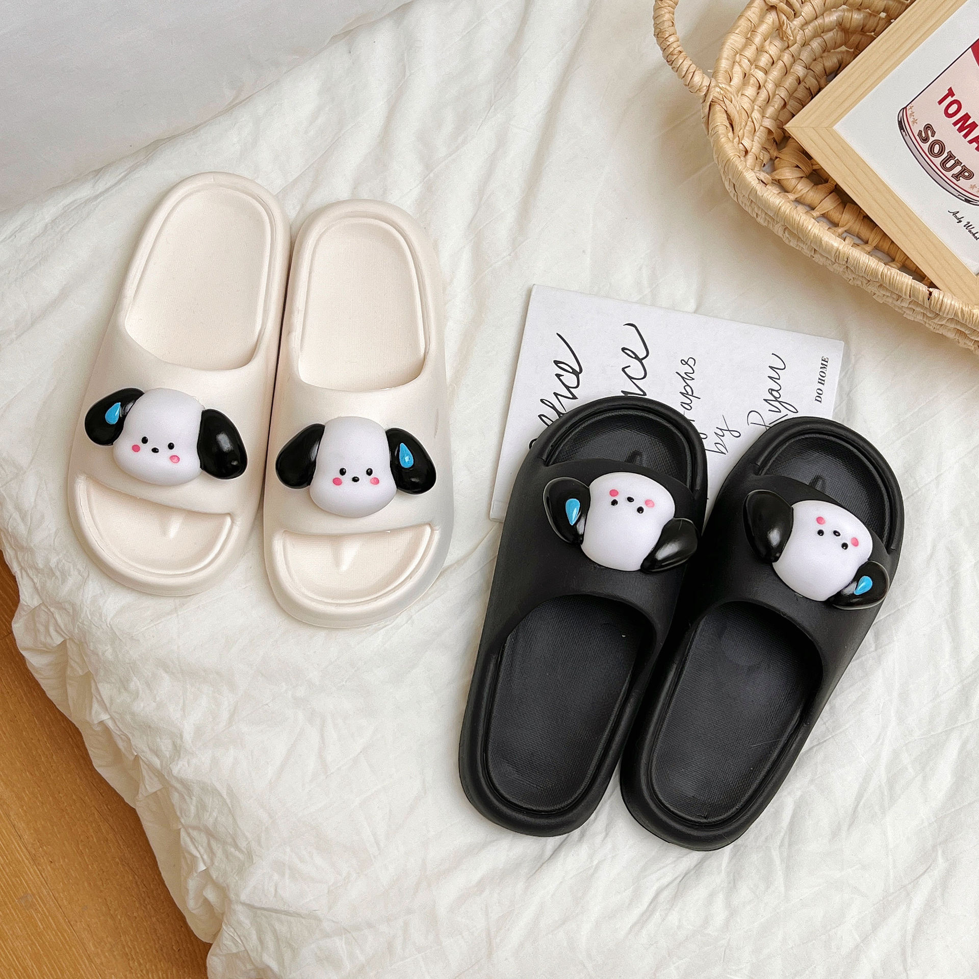 Cute Puppy Cartoon Super Soft Platform Slippers Thick Sole Sandals Shoes Women Slides