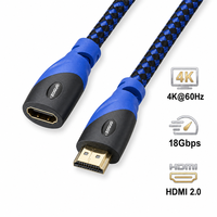 Solo Venta al por Mayor de Cable HDMI 2.0 de Alta Velocidad, 18Gbps, 4K 60Hz, Macho a Hembra, 2m