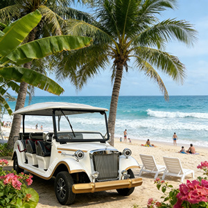 Une voiture vintage blanche luxueuse et classique, idéale pour les réceptions VIP et la photographie de mariage. - Product Image 1