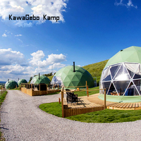 Kawagebo Kamp 7M PVC Party Trade Show Luxury Outdoor Camping Glamping Igloo Geodesic Dome Hotel Tente Maison avec salle de bain