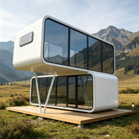 Cabine mobile préfabriquée insonorisée à structure en acier pour bureau de jardin moderne, studio de cour et travail à distance, type Apple Cabin House
