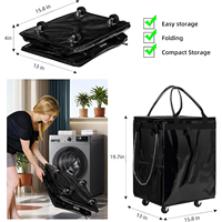 Sac de courses réutilisable robuste sur roulettes, en PP isolé, pliable, sac de transport roulant