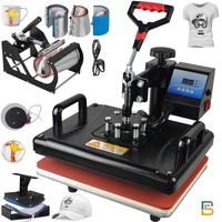 Mesin Transfer panas Kombo 8 In 1 tampilan Digital sublimasi mesin Transfer panas canggih untuk kaus/Mug/topi // Slate/Glass
