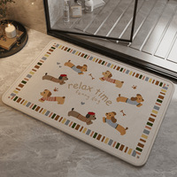 Tapis de sol en caoutchouc aspect lin, absorbant l'eau, antidérapant, avec envers en caoutchouc, tapis d'entrée à séchage rapide