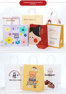Bolsas de Papel Kraft Personalizadas para Llevar, Paquete Pequeño para Comida, Té con Leche, Pasteles, Panadería - Product Image 5