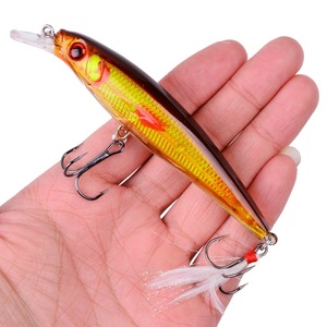 11.2Cm 13.6G Minnow Cứng Câu Cá Lure Nổi Mồi Lures Bơi Phong Cách 12 Colores Bionic Nhân Tạo Cứng Mồi Lông Móc - Product Image 2