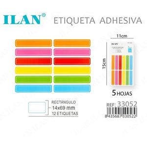 ILAN Etichetta Adesiva Rettangolare 14x69mm, 12 Etichette per Foglio, 5 Fogli Colorati - Product Image 3