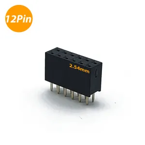 OEM Electronic Component 2.54 Mm 12 Pin Female Header DIP SMT Pcb Header