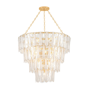 Lustre suspendu en verre transparent de luxe, grand modèle, en verre <span class=keywords><strong>mutant</strong></span>, à étages, rond, pour intérieur - Product Image 2