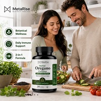 Capsules d'huile d'origan sauvage et d'huile de nigelle OEM, 60 capsules par flacon, complément naturel pour la santé immunitaire et digestive des adultes