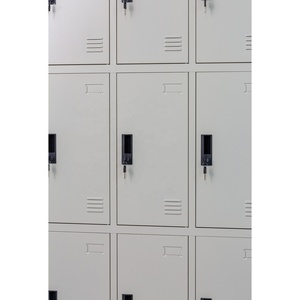 Casier en acier gris clair à 9 portes Armoire spéciale de stockage en métal à trois niveaux avec serrures pour salle de sport, bureau, école Usine - Product Image 5