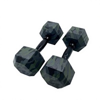 Haltères hexagonaux en PVC/TPE avec revêtement en caoutchouc, design camouflage, disponibles dans une gamme complète de poids en kilogrammes et en livres