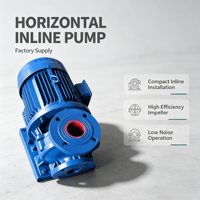 Pompa Sentrifugal Inline Horizontal ISW, Pompa Booster Air Aliran Tinggi Tekanan Tinggi untuk Sirkulasi Pendinginan HVAC Pabrik
