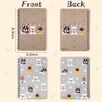 Cuaderno en espiral con estampado de animales bonitos A5, diario punteado encantador, papel térmico de hojas sueltas, papelería para escuela y oficina, cubierta de cuero para notas