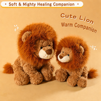 Peluche Lion Moelleuse à Crinière, Animal en Peluche du Zoo, Anti-Stress, Rembourrée en Coton, Cadeau pour Enfants