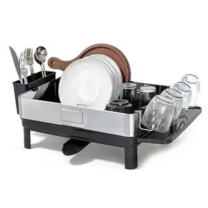 Cozinha sobre Pia Escorredor Armazenamento Secagem Placa Rack Cup Holder Dish Drainer Drying Rack