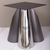 Table à manger à base de trèfle à quatre feuilles, table ronde en bois avec piétement en acier inoxydable en forme de croix, pour restaurant, café, 6 chaises