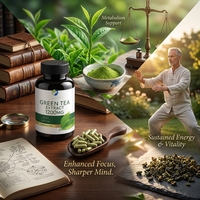 Ausreson OEM Extracto de Té Verde EGCG, Quemador de Grasa Adelgazante, Suplemento Energético Vegano Natural, L-Carnitina, Cápsulas de Té Verde Matcha