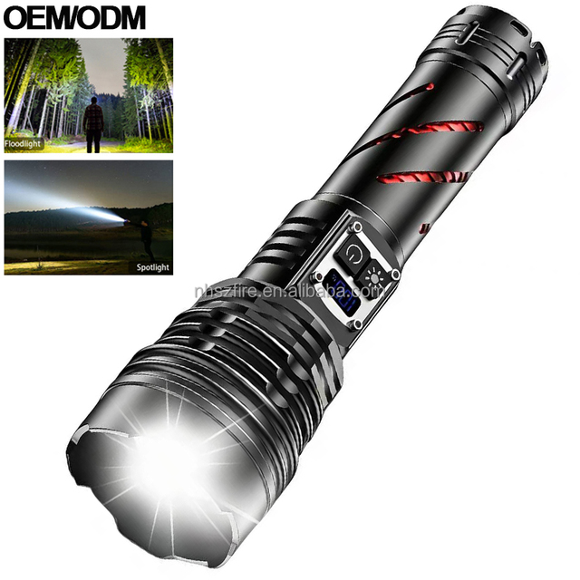 High Powerful 60W Flash Light 2 Switch Type-c Charge and USB-A Output Lithium Battery Camping Emergency Flashlight