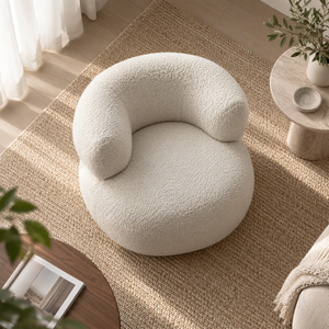 Russian Larch Solid Wood Inner Frame High Density Foam Fabric Upholstered Accent <b>Chair</b> For Living Room Villa Hotel Lounge - Product Image 1