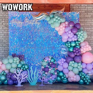 Wowork Đảng sạch lưới vàng bạc long lanh sequin ánh sáng lung linh gương tấm Tường <span class=keywords><strong>Backdrop</strong></span> cho sinh nhật đám cưới tổ chức sự kiện trang trí - Product Image 2